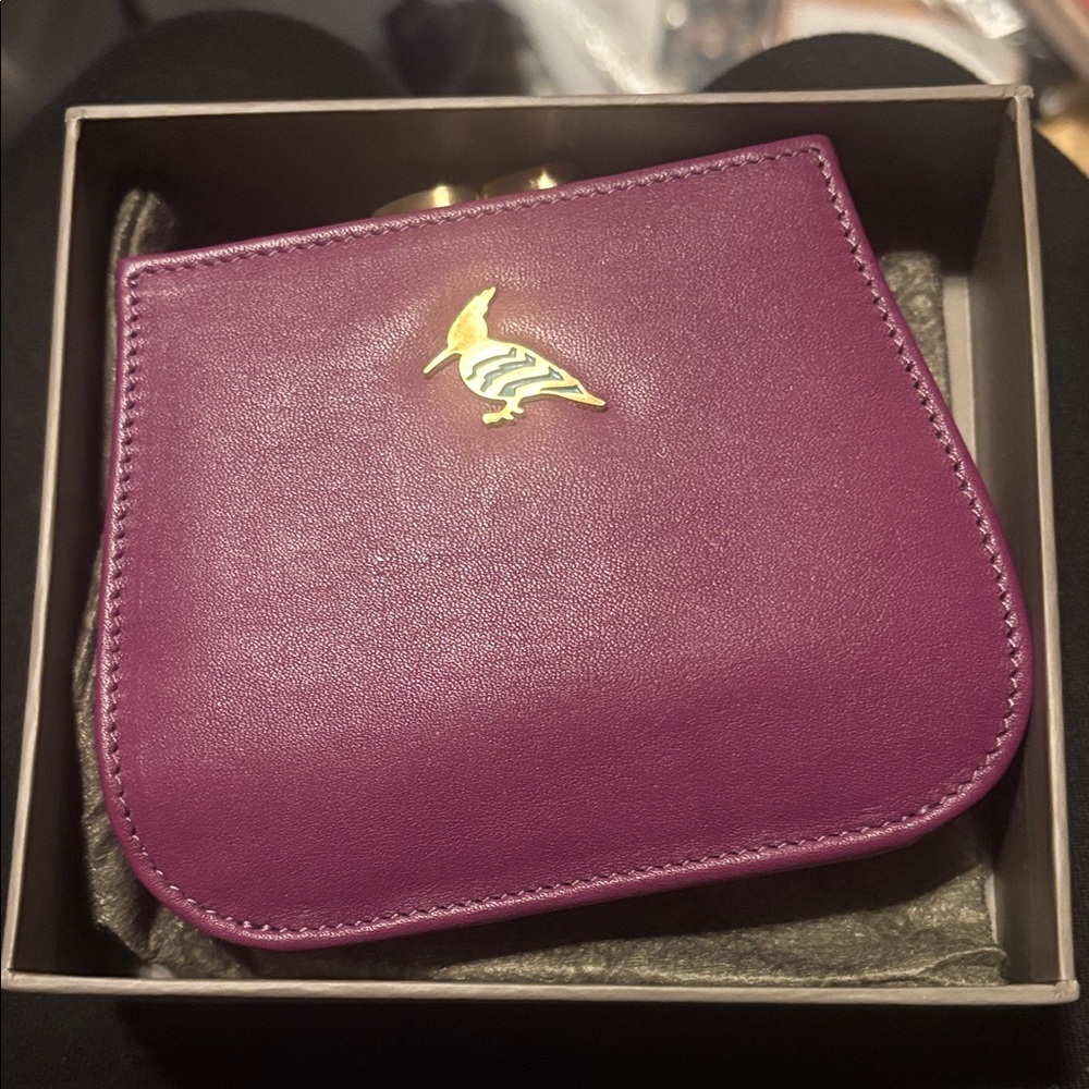 Oneoddbird Purple Leather Coin Purse